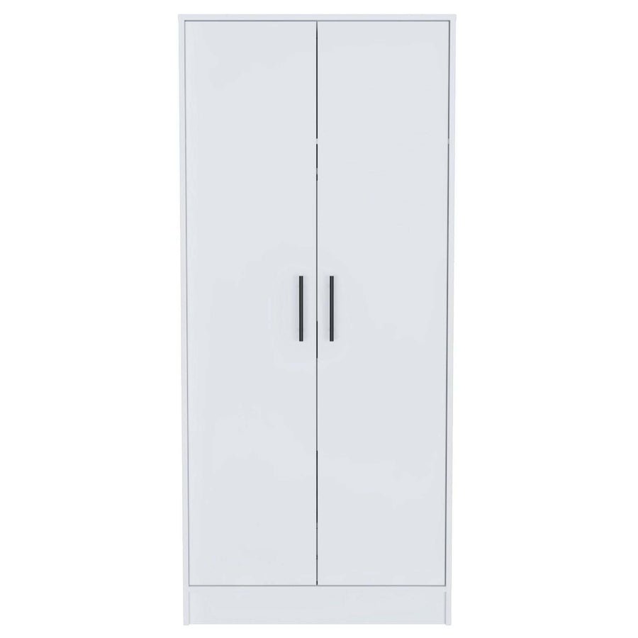 Ambery 71-inch white two-door armoire with drawer and hanging rod - view 6