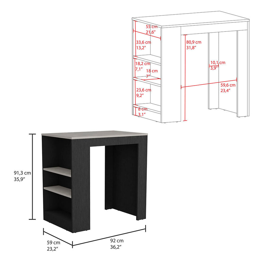 Portree 36" Kitchen Island with 3-Sided Shelves — alternate view 3