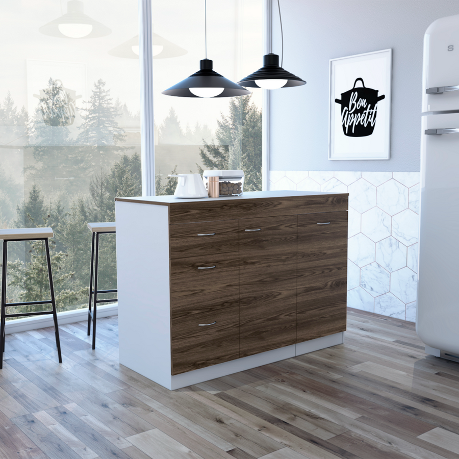 Grecia 46" White & Walnut Kitchen Base Cabinet — alternate view 5