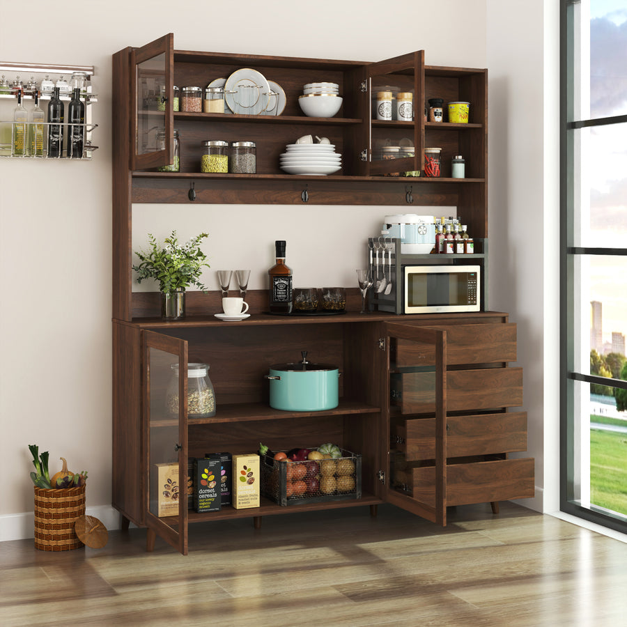 63" Walnut Sideboard with 4 Doors & 4 Drawers - product image 2