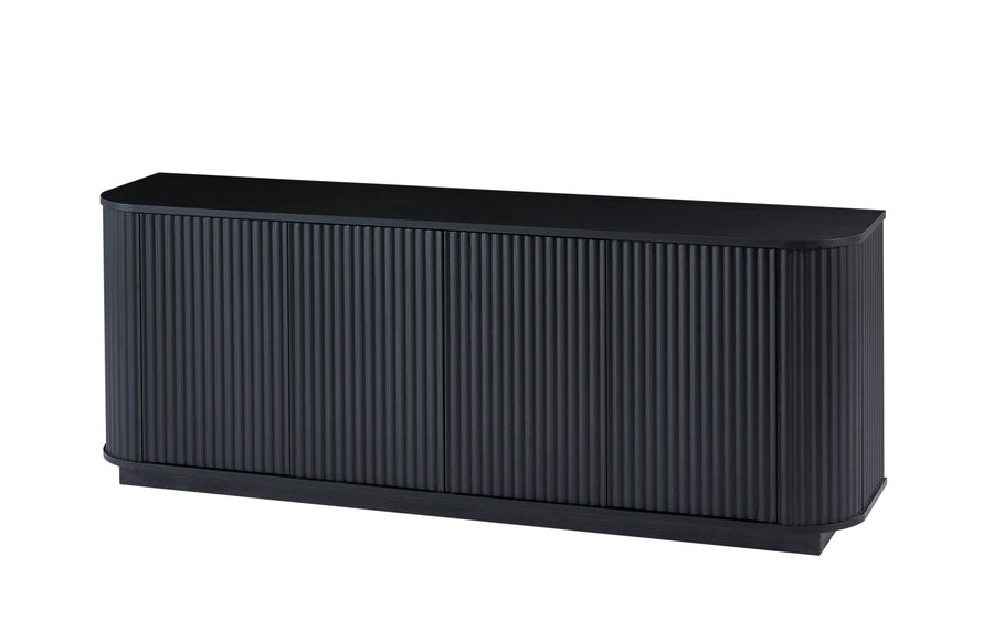Wave Pattern Sideboard and TV Stand, Black, view 7
