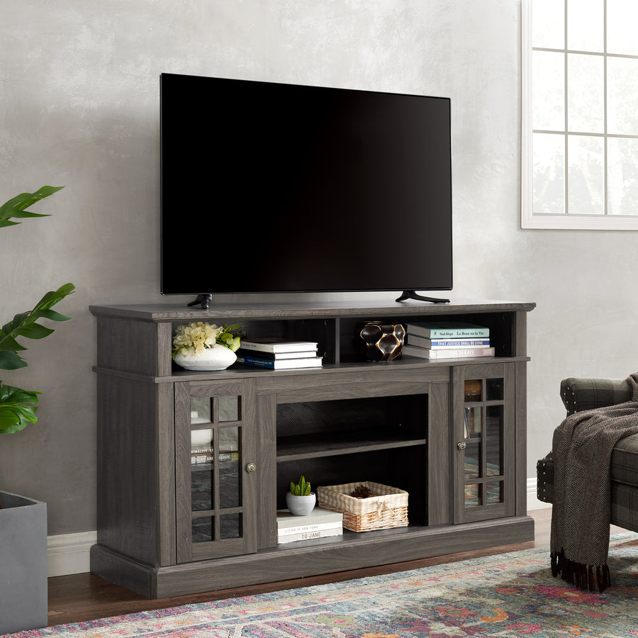 Classic TV Stand for TVs Up to 65", Dark Walnut and Black, view 4