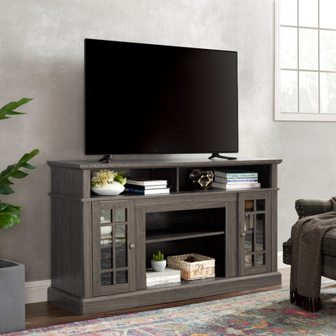 Classic TV Stand for TVs Up to 65", Dark Walnut and Black, view 4