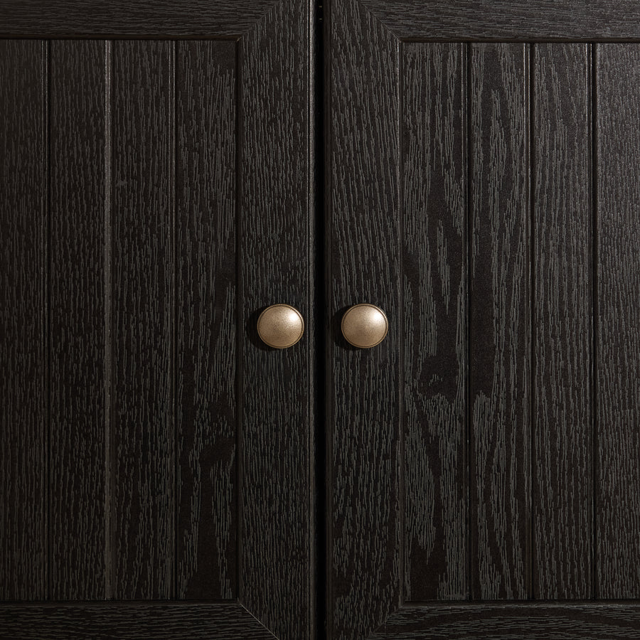 72" Corner Pantry Cabinet with 8 Doors and 4 Shelves, Black, view 10