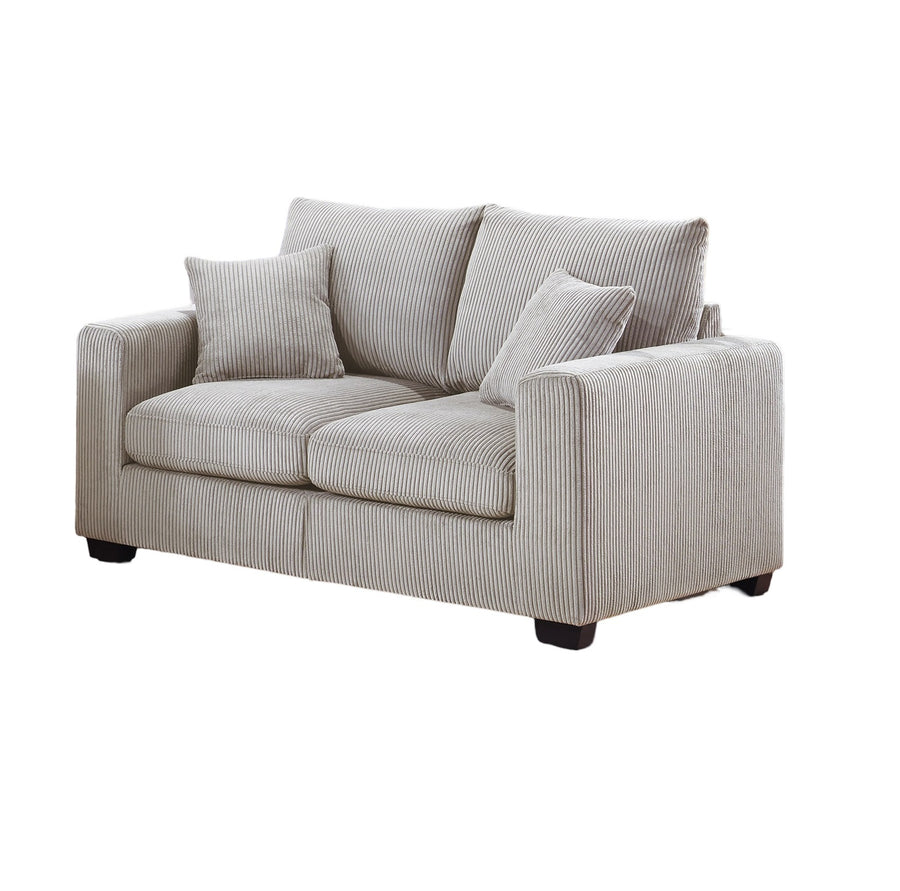 2-Piece Ivory Corduroy Sofa & Loveseat Set — alternate view 6