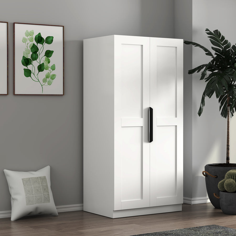 63" Kitchen Pantry Cabinet with Doors and Shelves, White, view 9