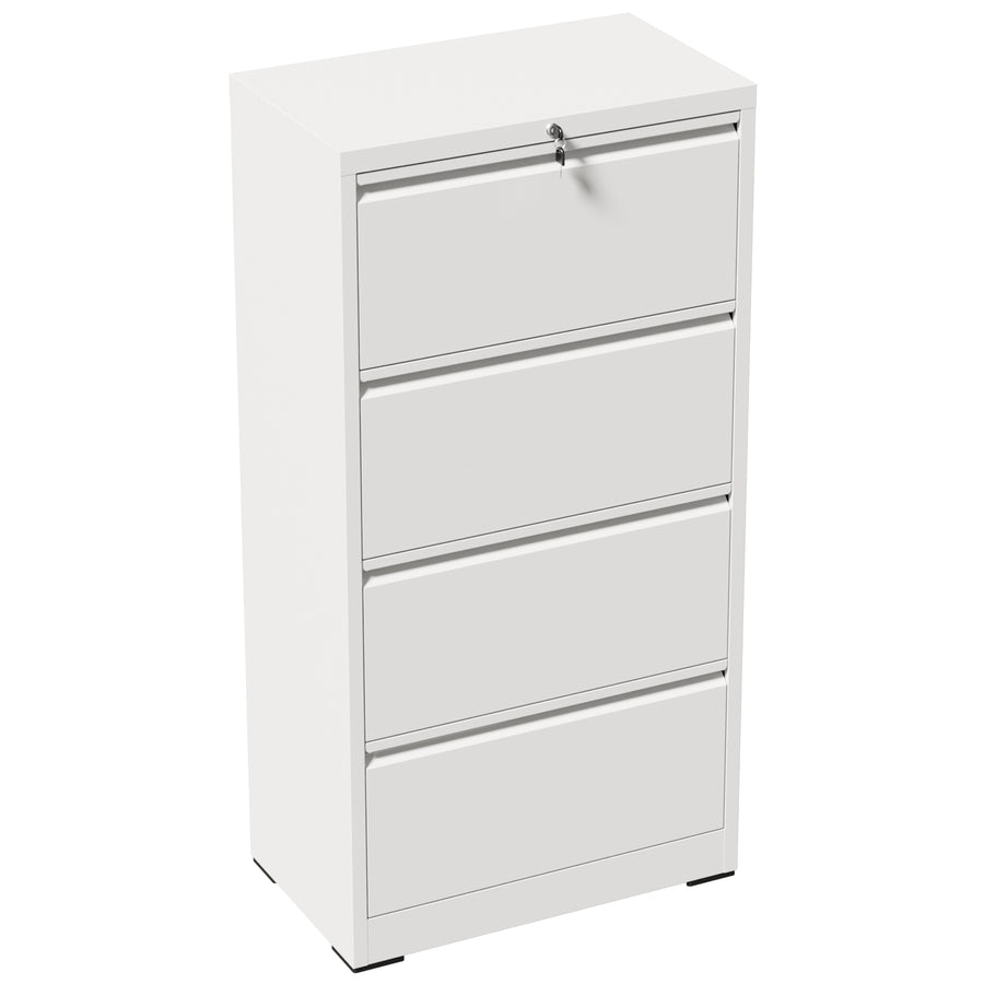 4-Drawer Lateral File Cabinet with Lock, White, view 15
