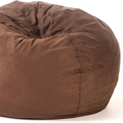Bean Bag Chair, 5 Ft Shredded Foam Lounger with Removable Microsuede Cover, French Roast