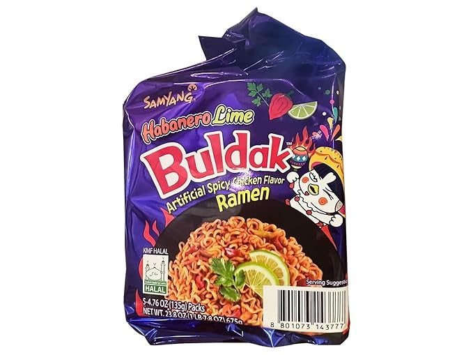 Samyang Buldak Spicy Ramen,Hot Chicken Ramen,Korean Stir-Fried Instant Noodle,Quattro Cheese Flavor,1 Bag with 5 Pack