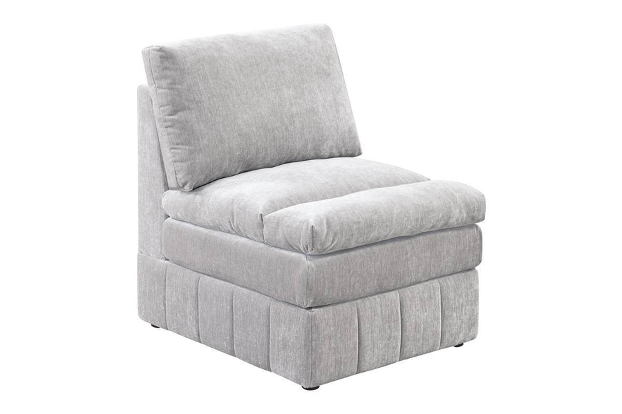 Gray Suede Modular Armless Sectional Chair — alternate view 4