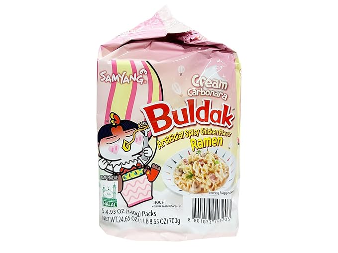 Samyang Buldak Hot Spicy Chicken Flavor Ramen,Korean Stir-Fried Instant Package Noodle Cream Carbonara