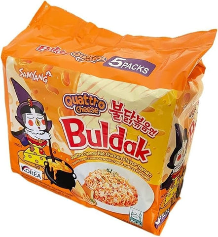 SAMYANG Buldak Quattro Cheese Ramen Hot Chicken Flavor Ramen Pack of 5 (145g x5)