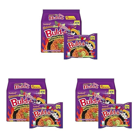 Samyang Buldak Spicy Ramen,Hot Chicken Ramen,Korean Stir-Fried Instant Noodle,Quattro Cheese Flavor,1 Bag with 5 Pack