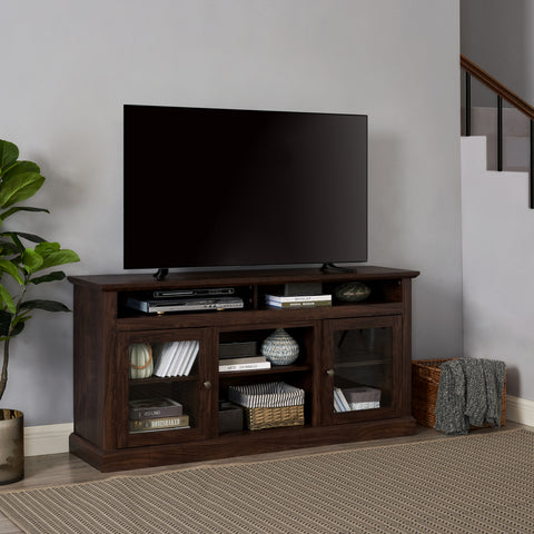 Farmhouse TV Stand for TVs Up to 65", Brown, view 2