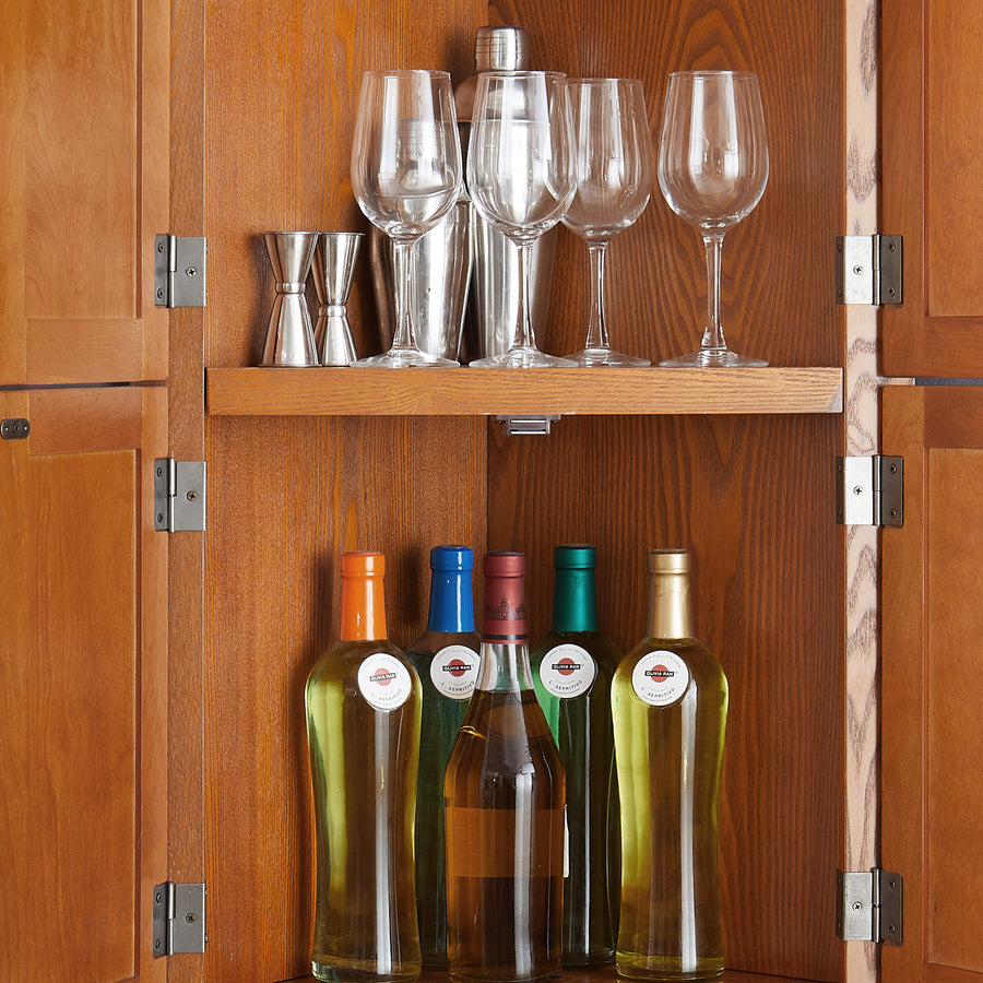 72" Corner Pantry Cabinet with 8 Doors and 4 Shelves, Oak, view 6