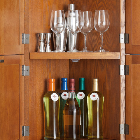 72" Corner Pantry Cabinet with 8 Doors and 4 Shelves, Oak, view 6