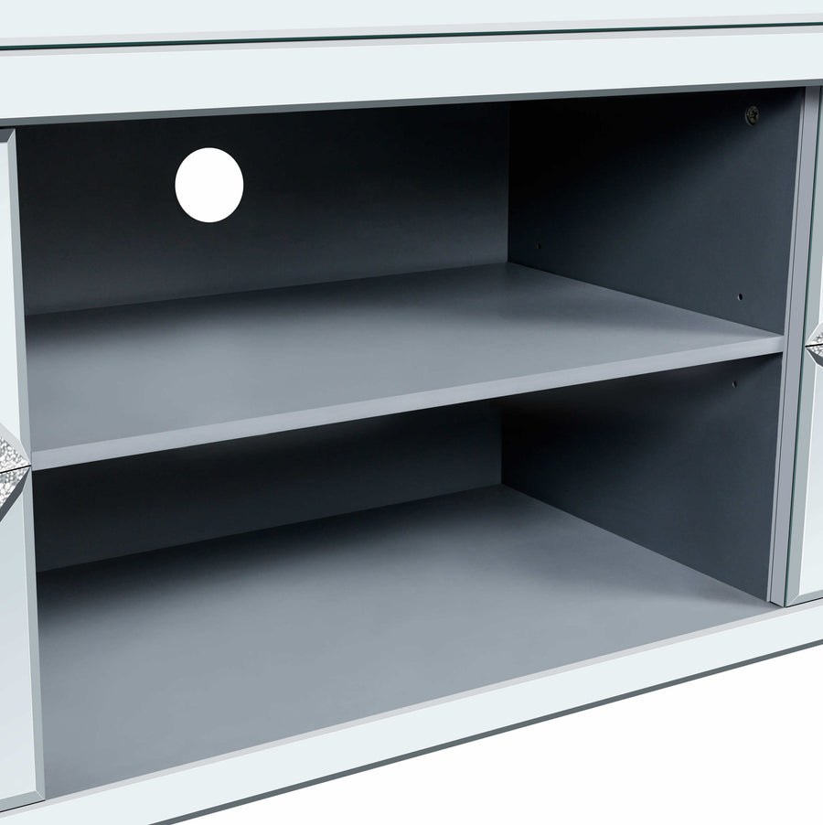 Mirrored TV Stand for TVs Up to 65", Silver, view 10