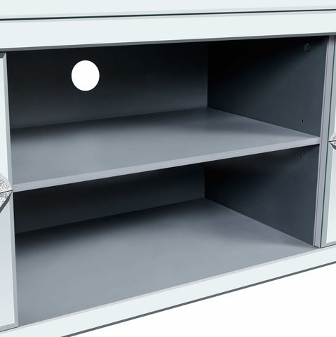 Mirrored TV Stand for TVs Up to 65", Silver, view 10