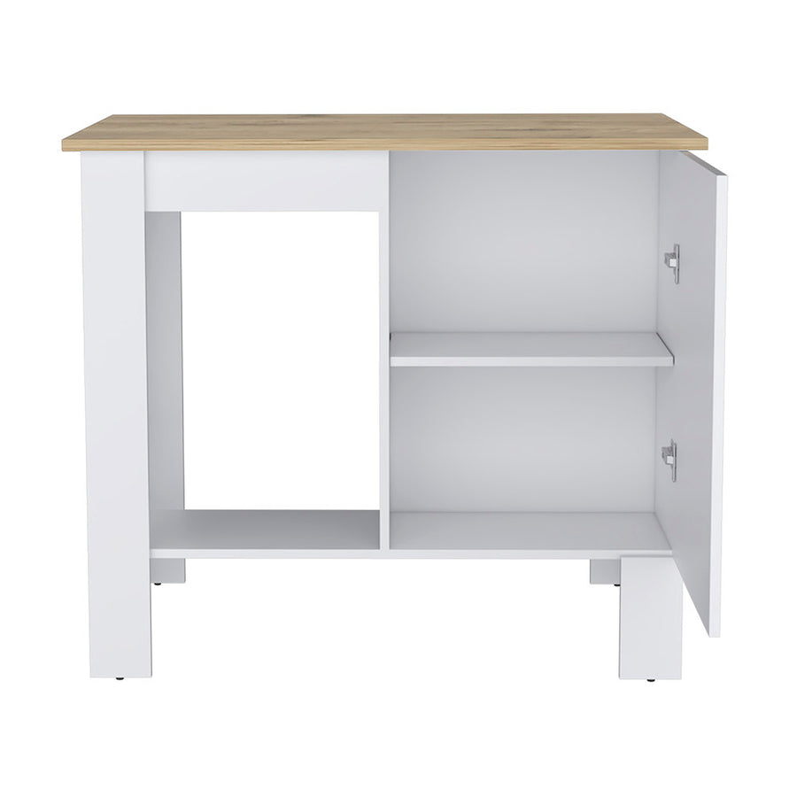Atenea 41" White Kitchen Island with Cabinet & Shelf — alternate view 6