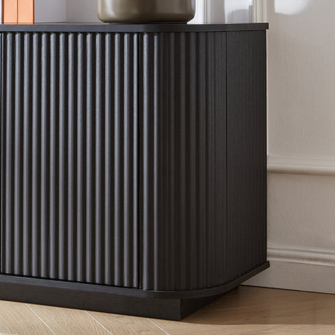 Wave Pattern Sideboard and TV Stand, Black, view 11