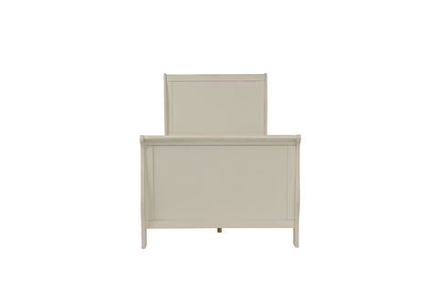 Modern Queen Sleigh Bed with Curved Headboard and Footboard, White, view 7