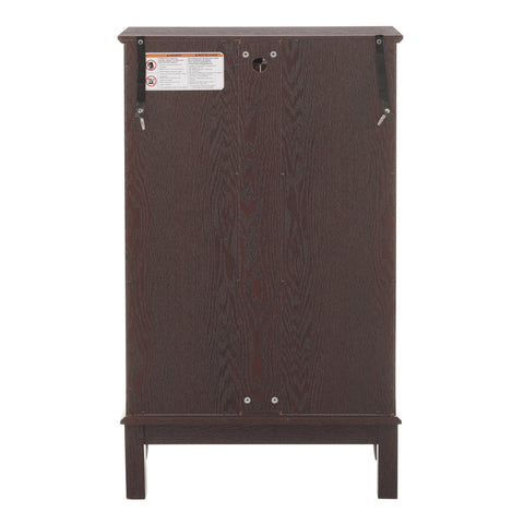 Lighted Curio Cabinet with Tempered Glass Doors and Mirrored Back, Cherry, view 20