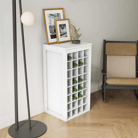 32-Bottle Wine Cabinet, White, view 2