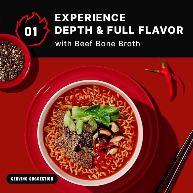 MEP黑胡椒牛肉味韩式方便面，辣味拉面汤