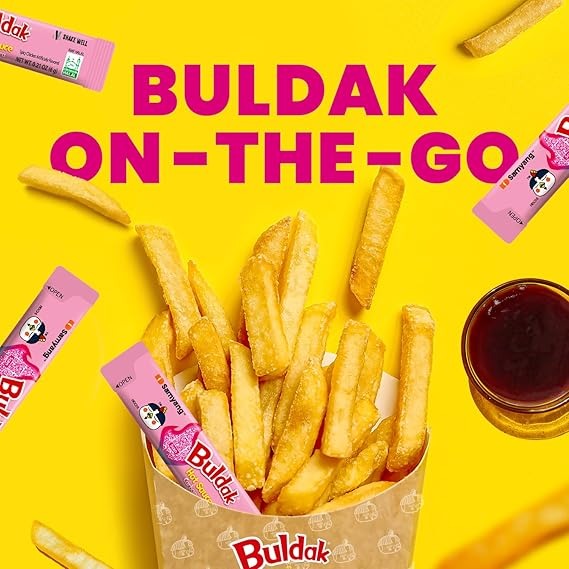 Samyang Buldak Carbonara Stick Sauce, Carbonara Spicy Hot Chicken Flavor Sauce, Korean Hot Sauce 0.17 Fl Oz x 50 Sticks (8.5 Fl Oz)