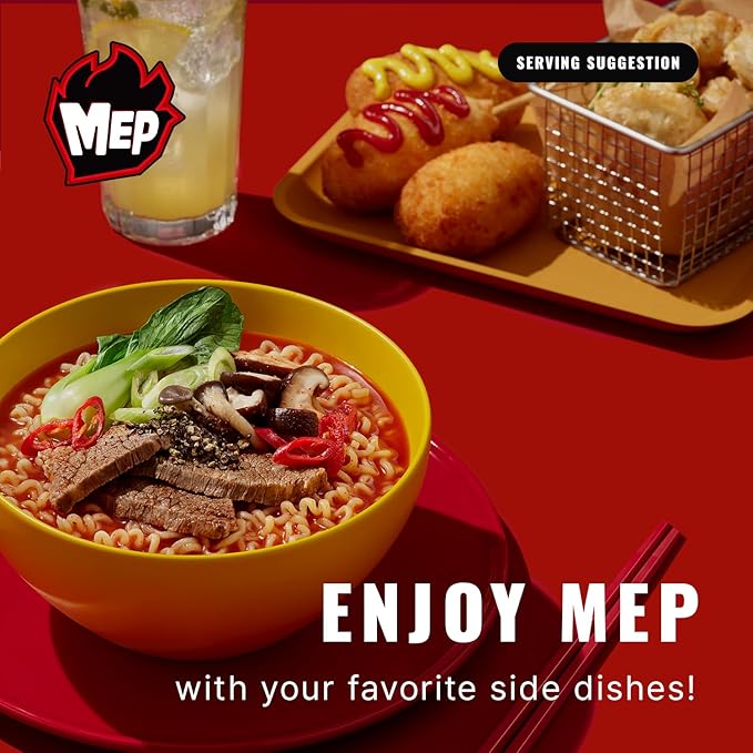 MEP黑胡椒牛肉味韩式方便面，辣味拉面汤