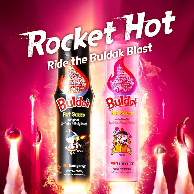 Samyang Buldak Hot Sauce - Original Carbonara Bundle, Korean Spicy Hot Chicken Flavor Sauce