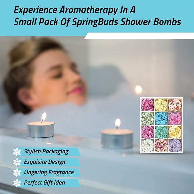 Deoxom Shower Bombs- Natural, Vegan - Shower Steamers- Beauty Essentials for Women- Stress-Relief Shower Bombs- Colorful Essential Oil Shower Steamers