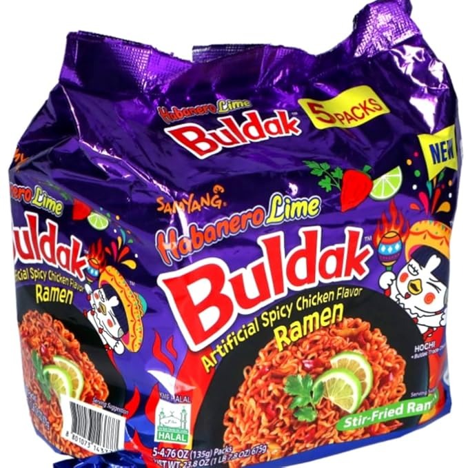 Samyang Buldak Spicy Ramen,Hot Chicken Ramen,Korean Stir-Fried Instant Noodle,Quattro Cheese Flavor,1 Bag with 5 Pack