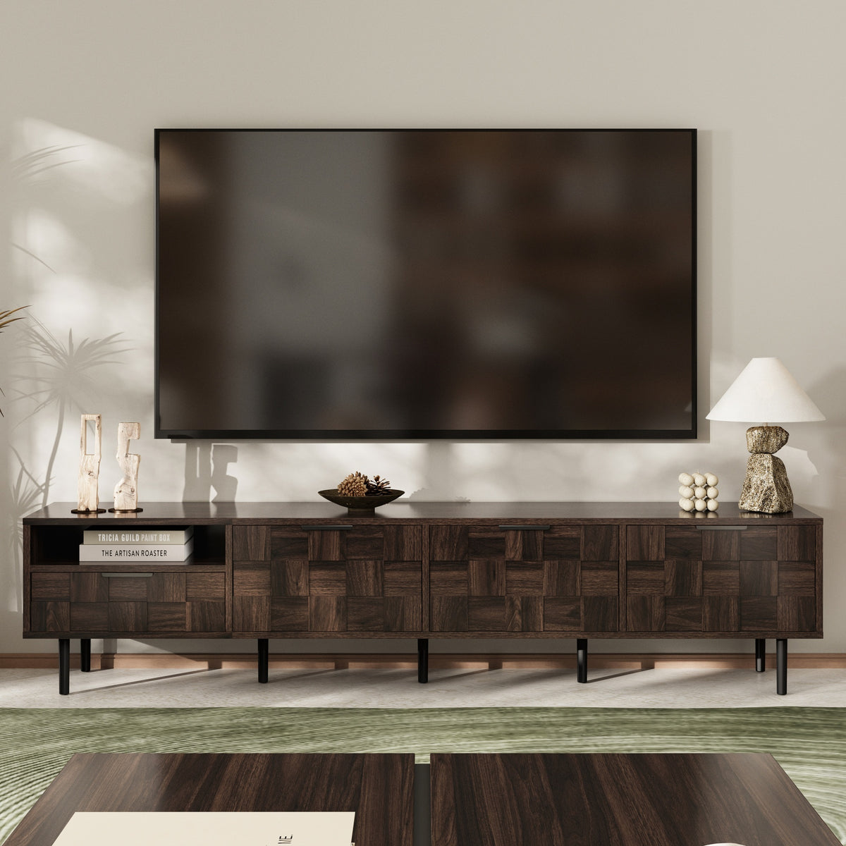 78' Mid-Century Modern TV Stand – Storage Cabinets & Media Console for 65'+ TVs, Living Room Entertainment Center