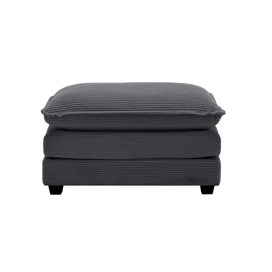 Grey Corduroy Ottoman Footstool for 2/3/4 Seater Sofa