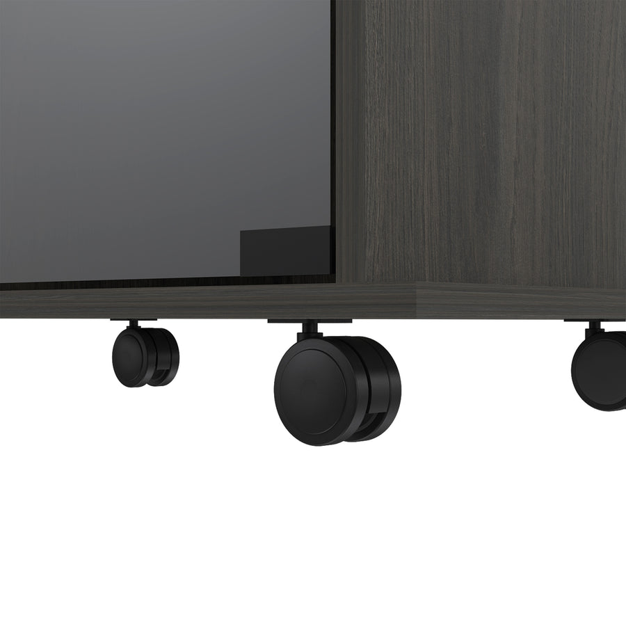 Vegas Gray Bar Cart with Glass Door & 6 Cubbies — alternate view 10