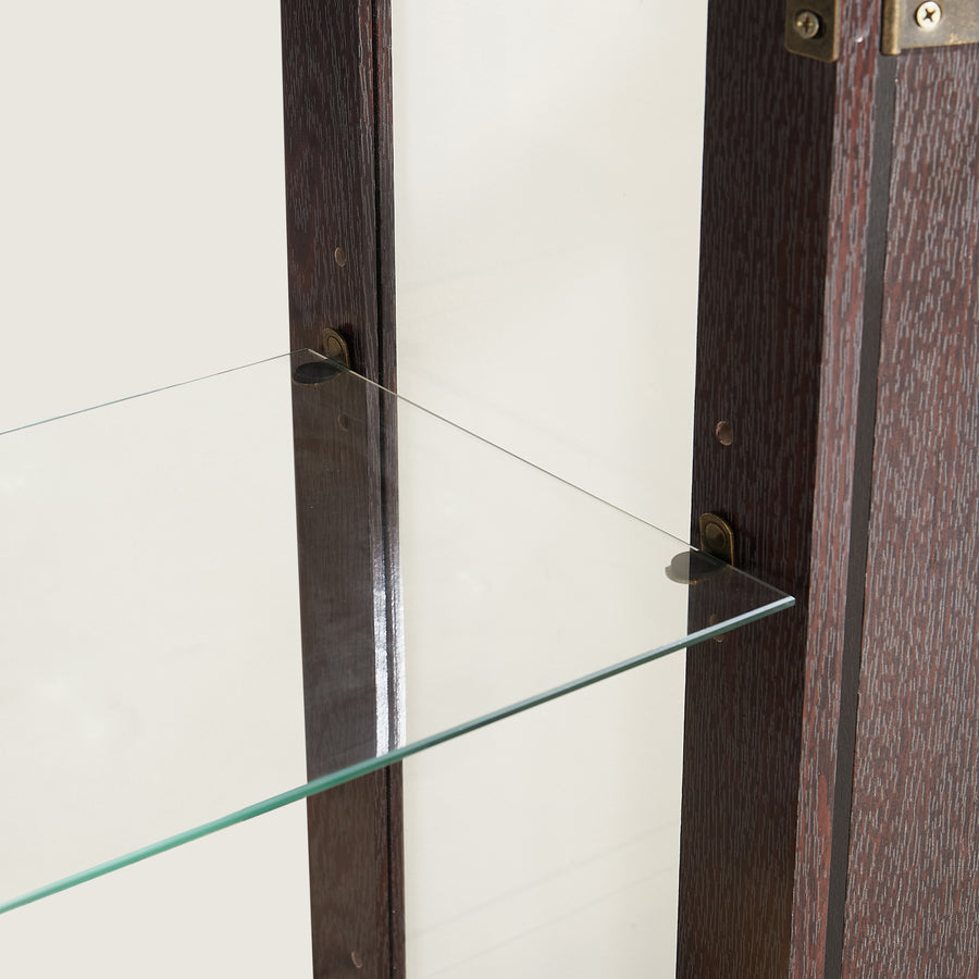 Lighted Curio Cabinet with Tempered Glass Doors and Mirrored Back, Cherry, view 13