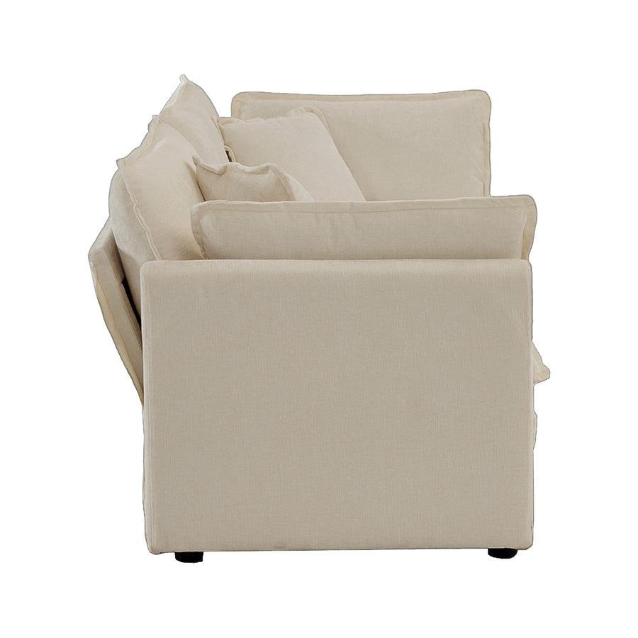 3-Piece Beige Chenille Sofa & Accent Chair Set - product image 11