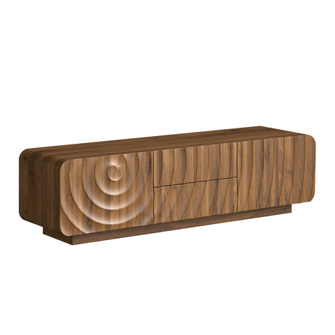 Spiral Wave TV Stand for TVs Up to 65", Walnut, view 7