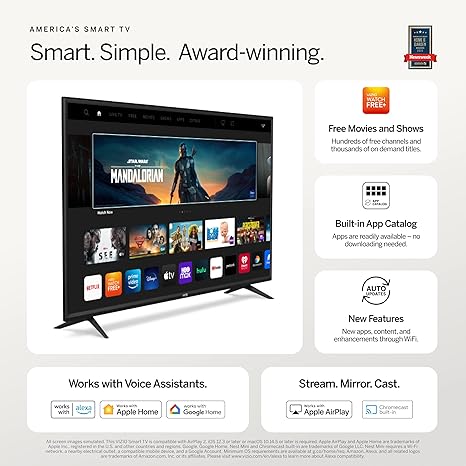 24-Inch Full HD 1080p Smart TV | Streaming-Ready with Wi-Fi & Voice Control