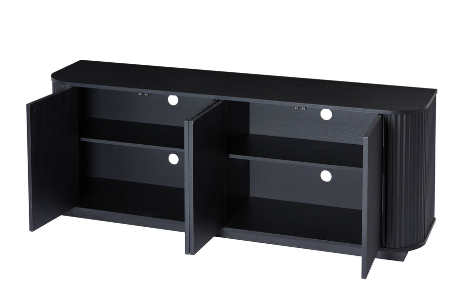 Wave Pattern Sideboard and TV Stand, Black, view 9