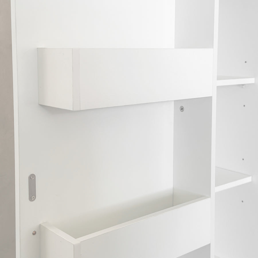 70" Tall Kitchen Pantry Cabinet with Doors, White, view 10