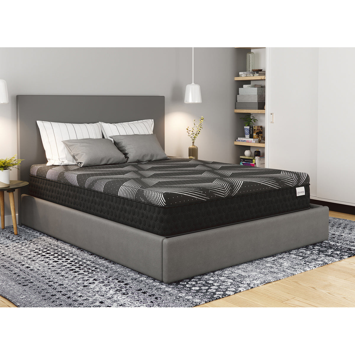 11-Inch Twin Diamond Matrix Hybrid Mattress – Copper Cooling, Supportive, Pressure Relieving Waterfall Top, Firm Feel, GREENGUARD Gold Certified, Made in USA