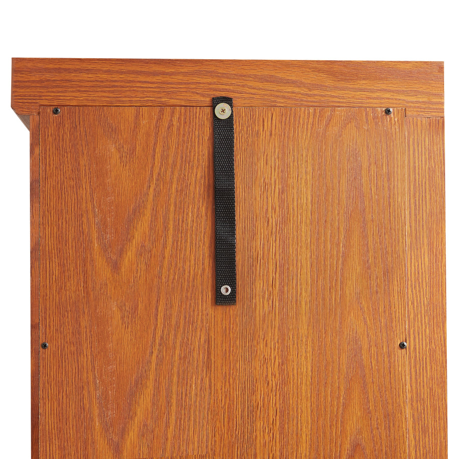 Lighted Corner Curio Cabinet with Glass Doors and Mirrored Back, Dark Oak, view 4