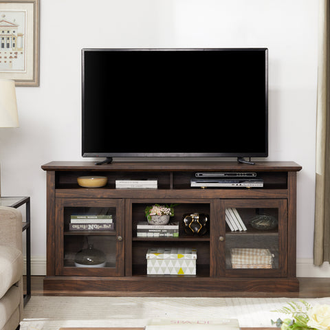 Farmhouse TV Stand for TVs Up to 65", Brown, view 7