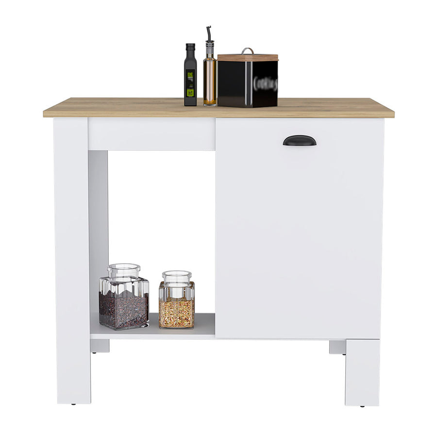 Atenea 41" White Kitchen Island with Cabinet & Shelf — alternate view 7