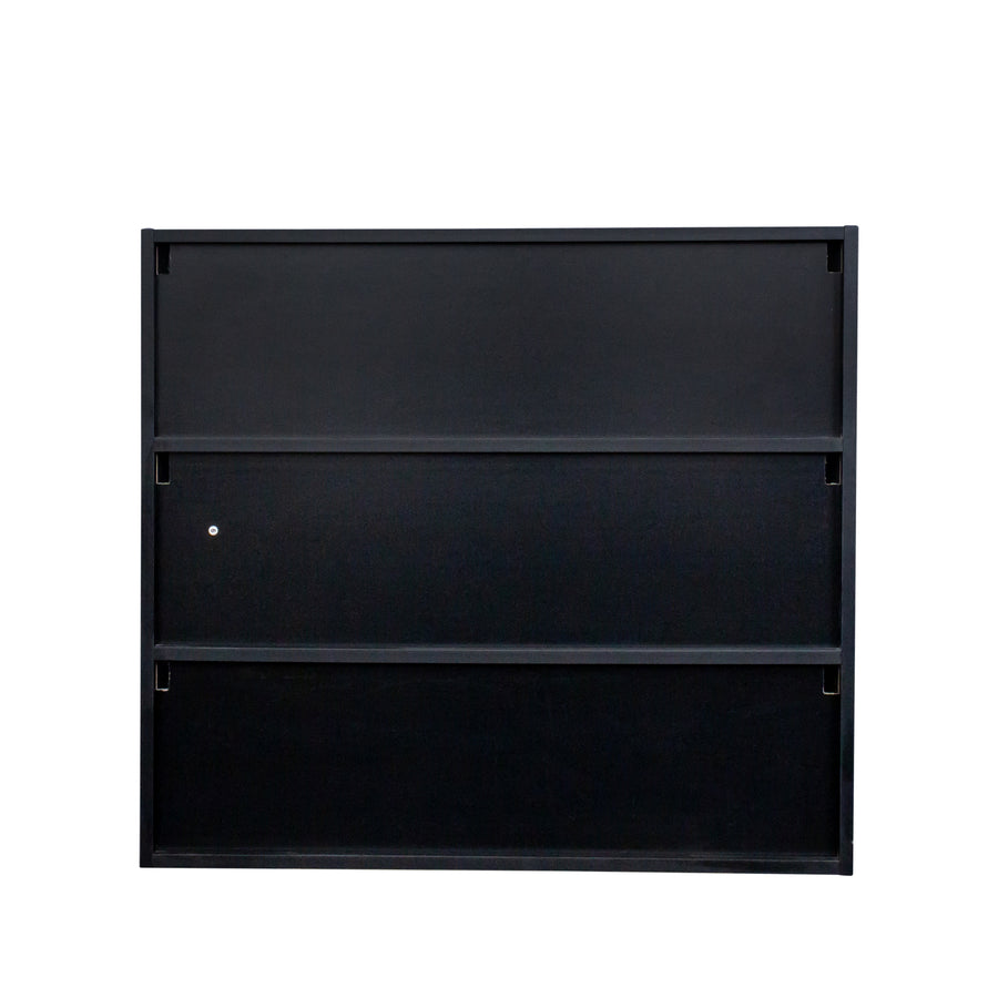 Shoe Storage Cabinet with Sliding Glass Doors and RGB LED Lights, Black, view 6
