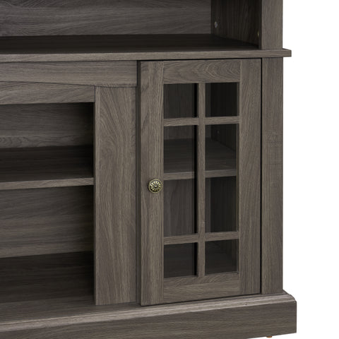 Classic TV Stand for TVs Up to 65", Dark Walnut and Black, view 10
