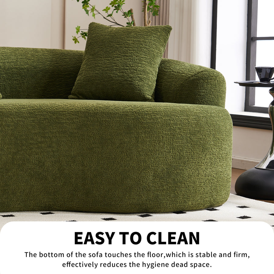 110-inch forest green chenille U-shaped sectional sofa - view 6