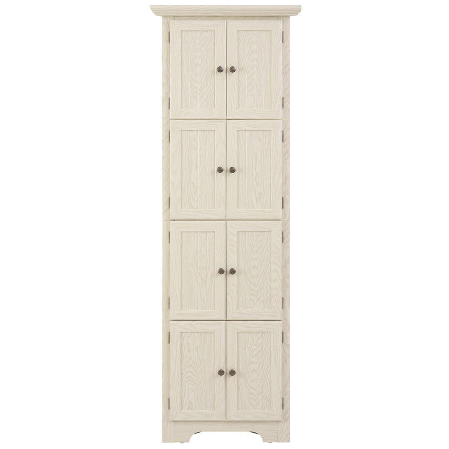 72" Corner Pantry Cabinet with 8 Doors and 4 Shelves, White, view 19